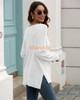 Deep V Neck Waffle Knit Pullover Sweaters Long Sleeve Tops