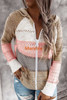Striped Sweater  Color Block Hoodie Long Sleeve Knit Pullover