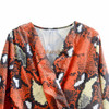 Casual Flare Red  Long-Sleeved Snake Print Dress