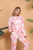Tie Dye Print Two Piece Long Sleeve Pajamas Set Tie Dye Print Two Piece Long Sleeve Pajamas Set
