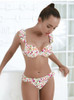Floral High Waisted Shirred Bikini Set Top Ruffle Swimsuit