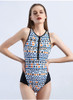 One Piece Swimsuits for Women High Waisted Zipper  Bathing Suit