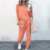 Casual Long Sleeve Jumpsuit Crewneck Elastic Waist Stretchy Romper