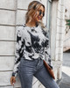 Casual Tie Dye Crewneck Long Sleeve Loose Pullover Sweatshirt Tops