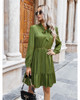 Summer Cotton Long Sleeve Splicing Casual Bohemian Midi Dress