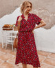 Casual Short Sleeve Leapord Party Summer Long Maxi Dress