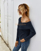 Off Shoulder Sweater Boat Neck Long Sleeve Knit Sexy Sweatshirt