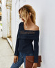 Off Shoulder Sweater Boat Neck Long Sleeve Knit Sexy Sweatshirt