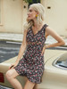 Vintage Summer Sleeveless V Neck Floral Midi Dress