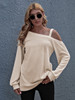 Off The Shoulder Tops Spaghetti Halter Blouse Long Sleeve Casual Loose Shirt