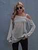 Off The Shoulder Tops Spaghetti Halter Blouse Long Sleeve Casual Loose Shirt