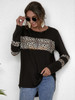 Leopard Print Color Block T Shirt Casual Long Sleeve Crew Neck Loose Blouse Leopard Print Color Block T Shirt Casual Long Sleeve Crew Neck Loose Blouse