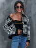 Casual Plaid Flap Pocket Button Front Crop Coat Jacket