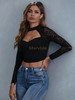 Sexy Sheer Blouse Mesh See Through Lace Crop Top