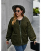Plus Size  Open Front Zipper Caridgan Winter Fleece Coat Outwear