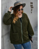 Plus Size  Open Front Zipper Caridgan Winter Fleece Coat Outwear