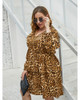 Leopard Printed Large Plus Size Long Sleeve Dresses