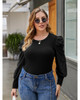 Plus Size Puffy Shirts Long Sleeve Swing Top Blouse Plus Size Puffy Shirts Long Sleeve Swing Top Blouse