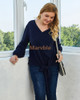 Long Sleeve Blouse Casual Loose Knot Off Shoulder Knit Pullover Sweater Tops