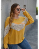 Color Block Pullover Leopard Print Sweatshirt Plus Size Long Sleeve Loose Shirts Tops