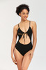 One Piece Swimsuit Bathing Suit High Cut Low Back Tummy Control Athletic Swimwear