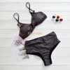 Solid Scoop Neck Push up Padded Brazilian Thong Bikini Swimsuit