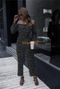 Casual Long Sleeve Jumpsuit Printed  One Off Shoulder Elastic Waist Stretchy Romper