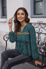 Polka Dot V Neck Ruffle Long Sleeve Blouse Shirts Top