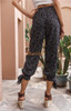 Polka Dot Casual Work Trousers High Waist Ruffle Bow Tie Pants