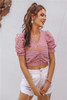 Basic Crop Top Short Sleeve Round Neck Tee T-Shirt