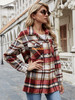 Winter Oversize Plaid Double Breasted Long Sleeve Peacoat Jacket