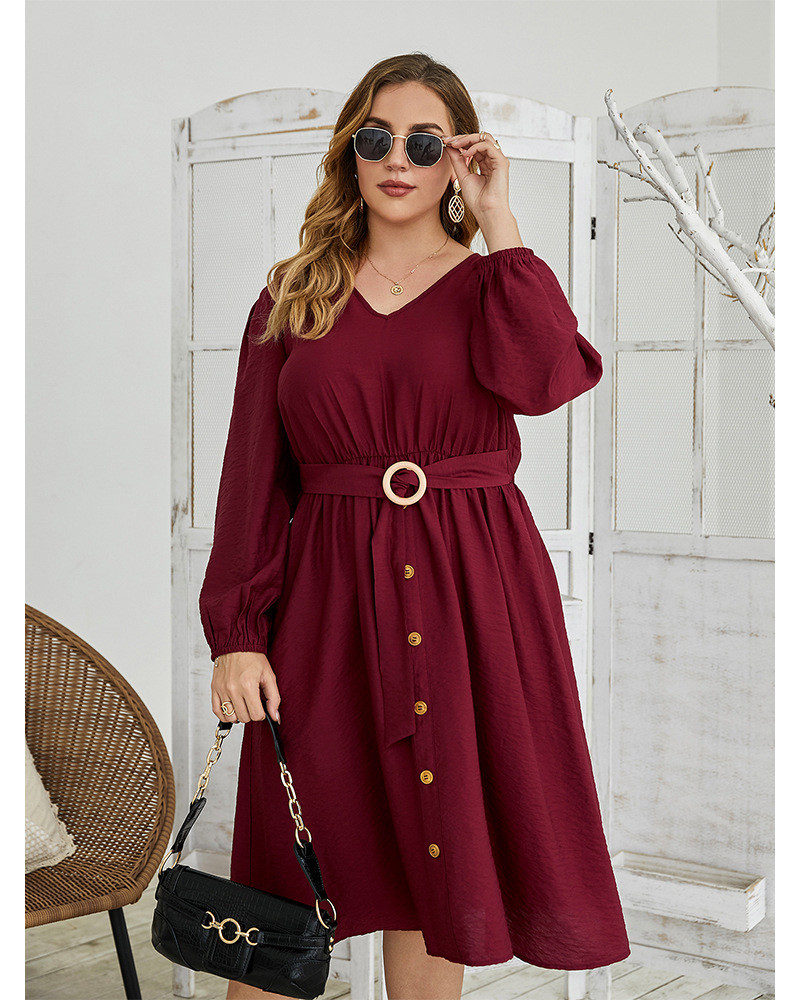 fitted lace wedding dress PRETTYGARDEN Women's Fall Long Sleeve Midi Dress Casual Elegant Ruffle main image 1