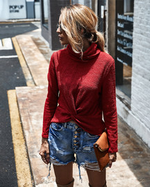 Winter Women's Turtleneck Knit Sweater Long Sleeves Pullover  Outwear Tops Winter Women's Turtleneck Knit Sweater Long Sleeves Pullover  Outwear Tops