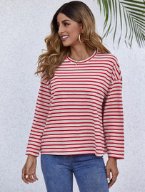 Long Sleeve Striped T Shirt Tunic Tops Bottoming Shirt Blouse Long Sleeve Striped T Shirt Tunic Tops Bottoming Shirt Blouse