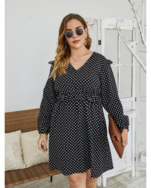 1950s Style Cap Sleeve Polka Dot Summer Vintage Plus Size Swing Rockabilly Dress