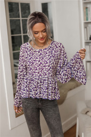 Casual Boho Floral Print V Neck Long Sleeve Stylish Drawstring Tops Loose Blouses Shirts Casual Boho Floral Print V Neck Long Sleeve Stylish Drawstring Tops Loose Blouses Shirts