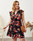 Print Flower Plus Size Sleeve Knee Length Beach Summer Dress