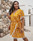 Shop 2021 Plus Size Tassel Flower Print Yellow Short Sleeve Summer Dress Under 27