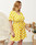 Buy 2021 Yellow Polka Dot Plus Size V Neck Jumpsuit With Belt Under 26