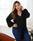 Plus Size Fashion Autumn And Winter Knitted New Long-Sleeved Cardigan