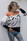 Casual Long Sleeve Knitted Sweater Leopard Print Color Block Loose Pullover Tops