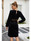 V Neck Long Sleeve Bodycon Sheath Ruffled Velvet Black Dress V Neck Long Sleeve Bodycon Sheath Ruffled Velvet Black Dress