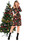 Cute Socks Long Sleeve Pullover Swing Flared A Line Xmas Midi Dress