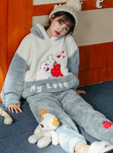 Shop 2021 Strawberry Hamster Gray Thickened Warm Coral Fleece Pajamas Sleepwear Under 48 Shop 2021 Strawberry Hamster Gray Thickened Warm Coral Fleece Pajamas Sleepwear Under 48