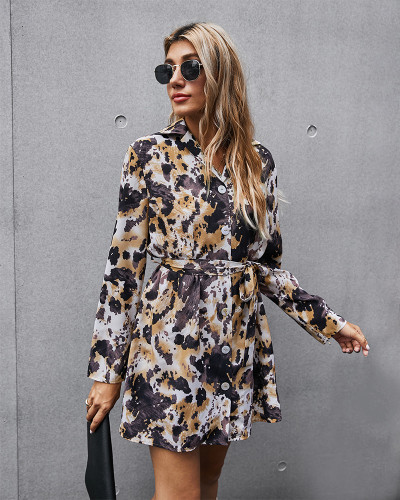 Women's Long Sleeves V-Neck Classic Midi Work Casual Dress with Belt Women's Long Sleeves V-Neck Classic Midi Work Casual Dress with Belt