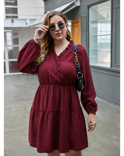 Cute Shift Long Sleeve Plus Size Swing Tunic Mini Dress