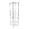 Chrome Etegere Display with Gloss White Shelves
