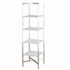 Etegere with 4 White Shelves and Silver Frame