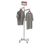 2 way Rectangular Upright Garment Rack with X Base and Casters