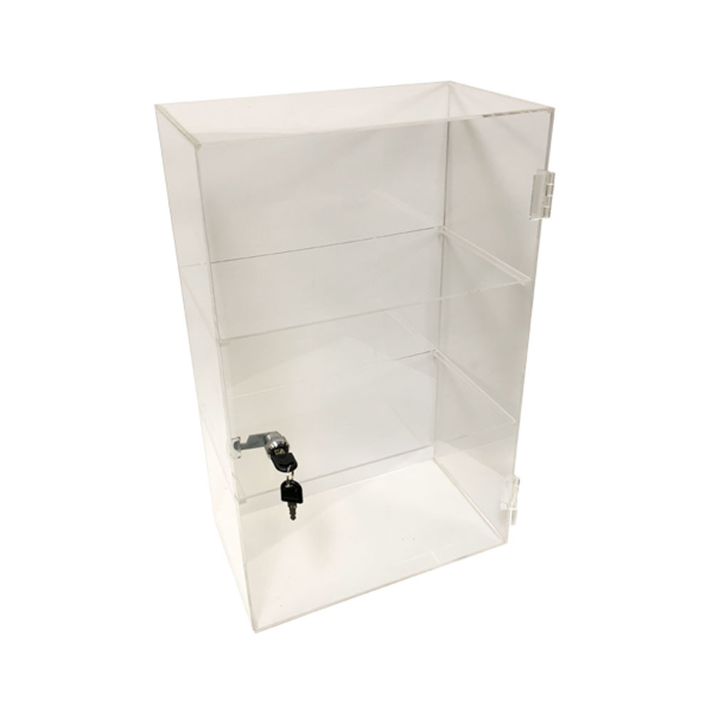 Acrylic Locking 3 Shelf Showcase - The Fixture Zone